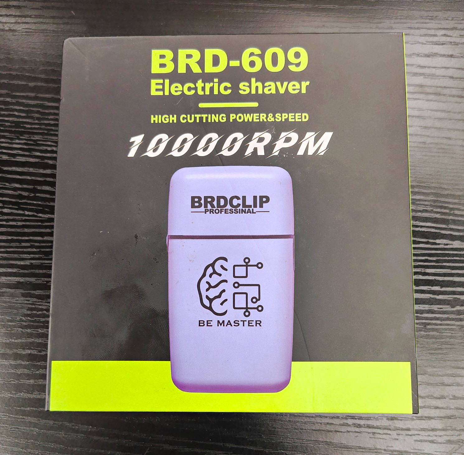 BRDCLIP BRD-609 Men’s Cordless Foil Facial Shaver, 1 Head, Black, USB Charging