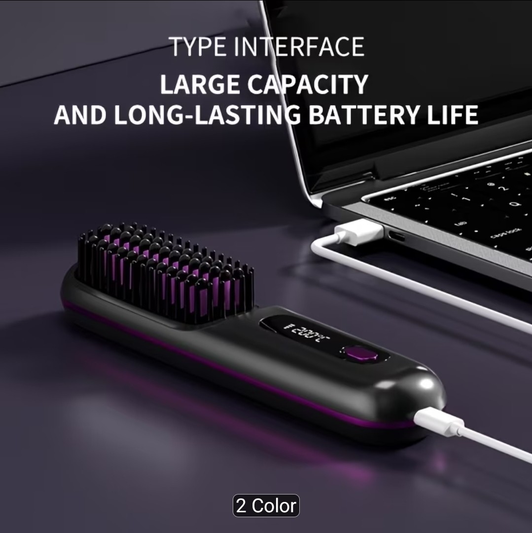 Portable Wireless Hair Straightener Comb | USB Charging, 3-speed Temperature…