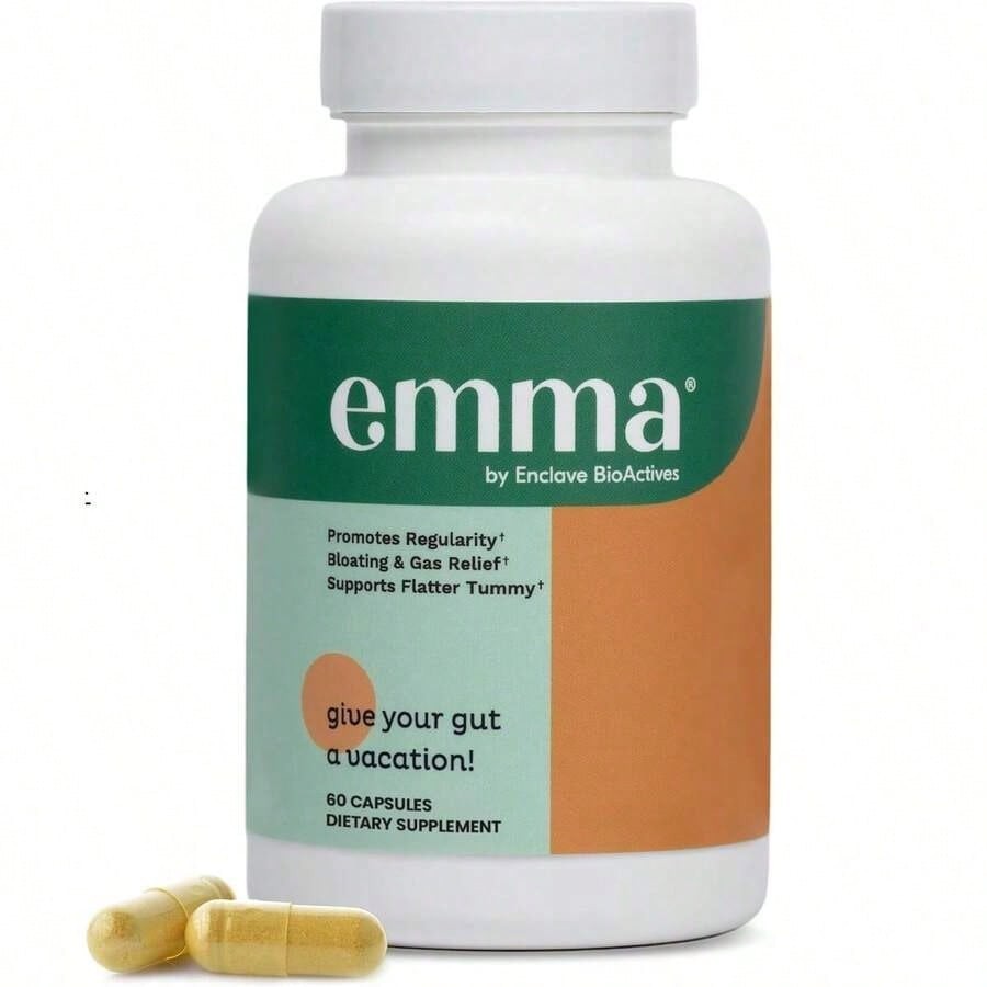 Emma 60 Capsules Per Bottle, Promotes Regularity, Bloating & Gas Relie