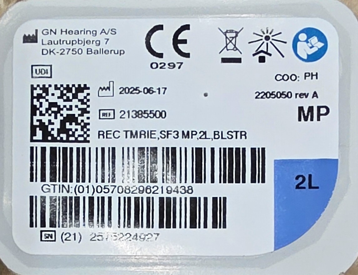 GN ReSound ONE SureFit3 Series BLSTR (MP-2L) Low Power Receiver-NEW- USA Shipper