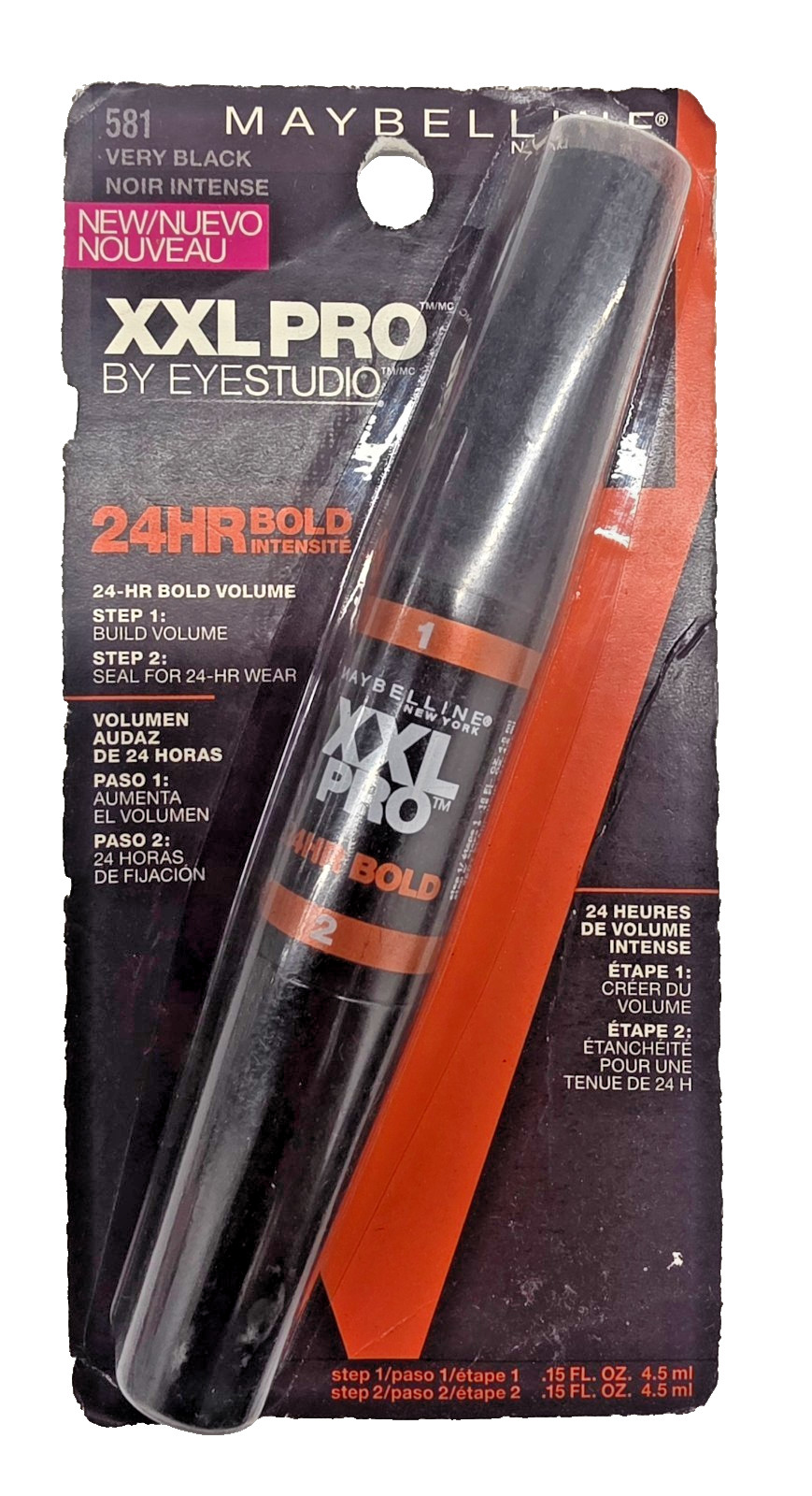 NEW Maybelline XXL PRO 24HR BOLD INTENSE Mascara -581 Very Black