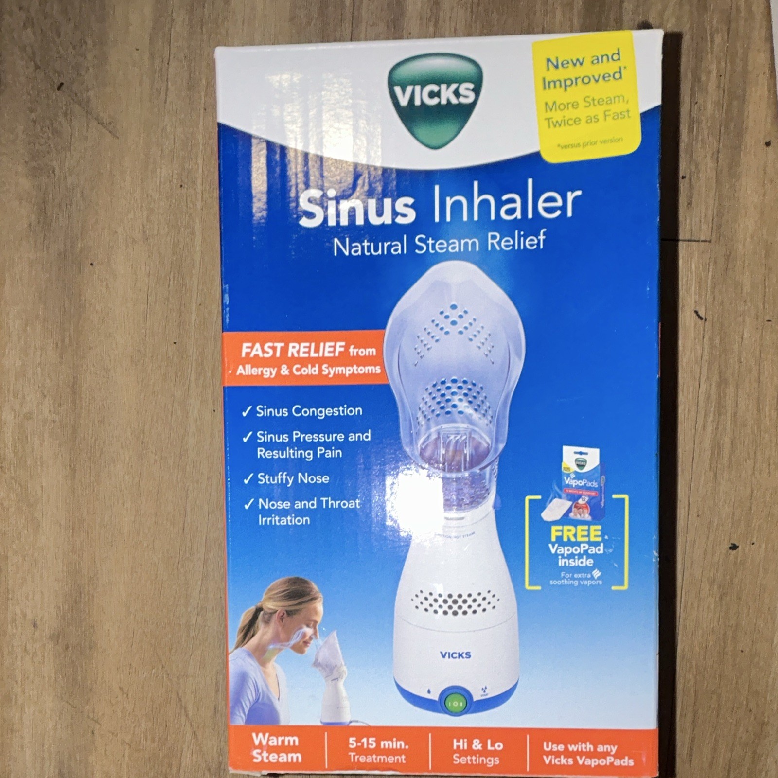 Vicks Sinus Inhaler Adjustable Warm Steam Portable Handheld VIH200V4 2 Box