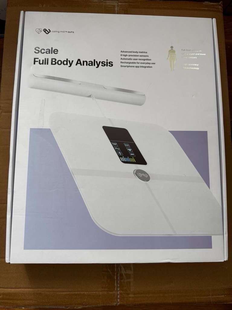 AURA Scale Full Body Analysis Body Fat Scale, Digital, Smartphone Compatible