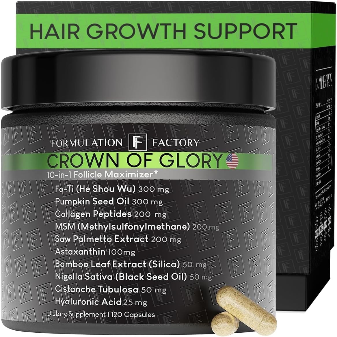 Formulation Factory Crown of Glory 10-in-1 Hair Growth – 120 Capsules FREE SHIP