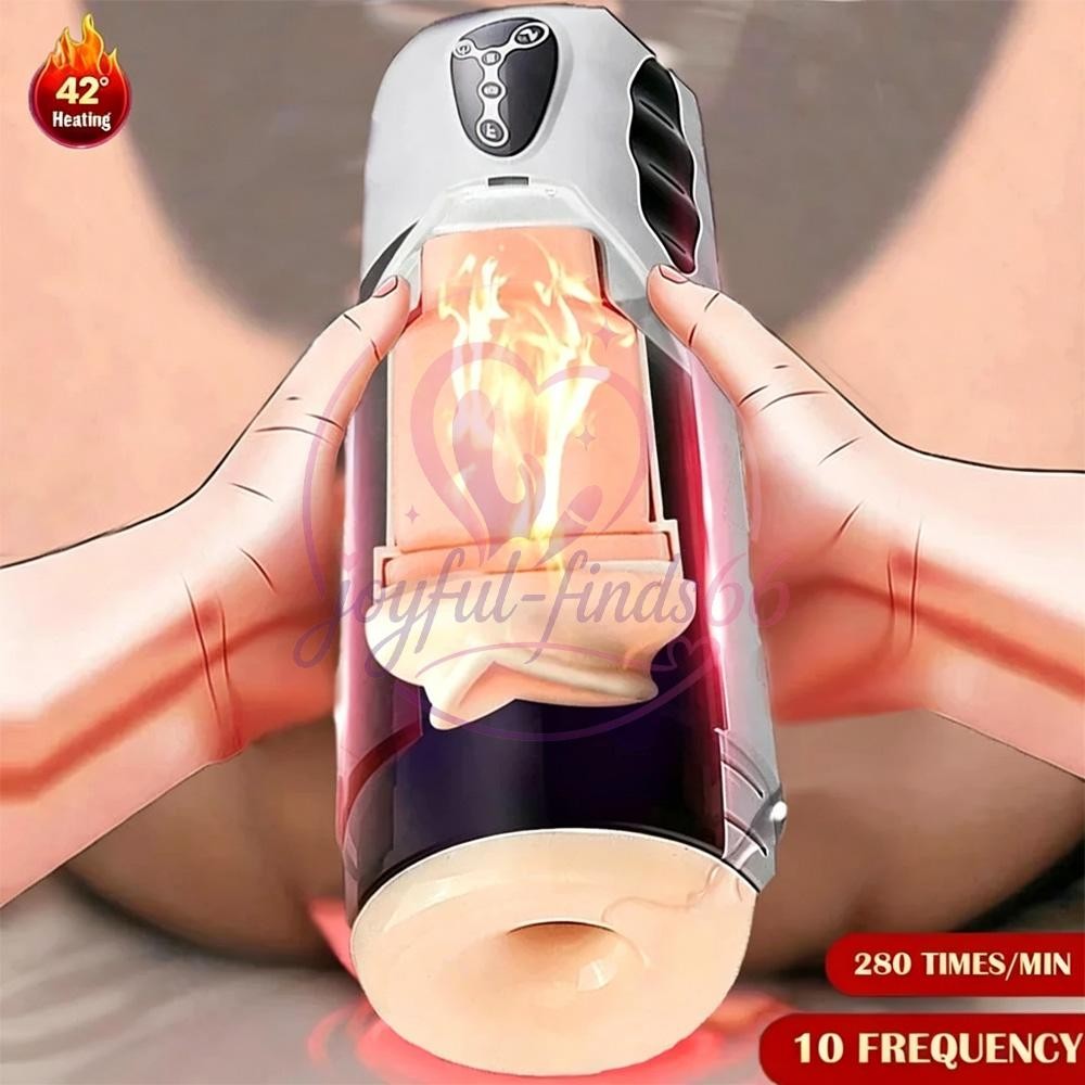 Male Masturbaters Automatic HandsFree Thrusting Cup Heating Stroker Men Sex Toy
