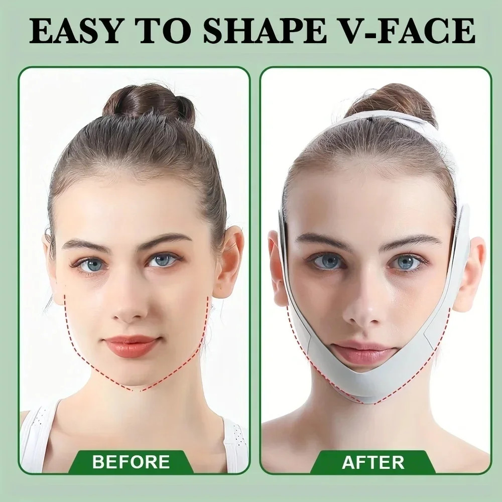 V-shape Face Lift Band Adjustable Breathable Reusable Facial Slimming Strap Doub