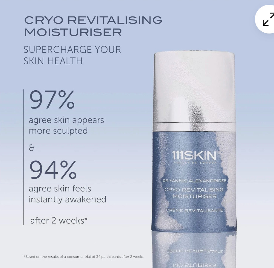 111Skin Cryo Revitalising Moisturizer 1.7 Fl Oz with Hyaluronic Acid