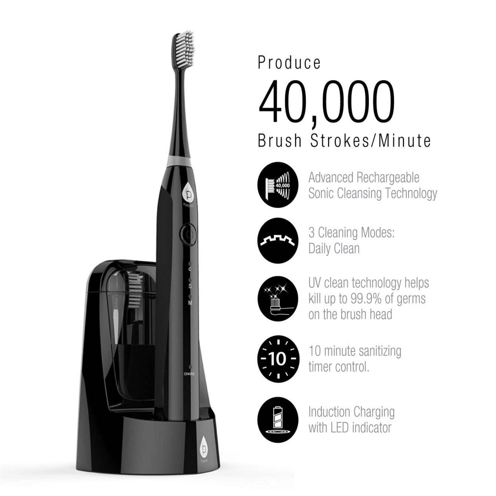 Pursonic S750 Sonic Smart Series Electronic Power Rechargeable Battery Toothbrus