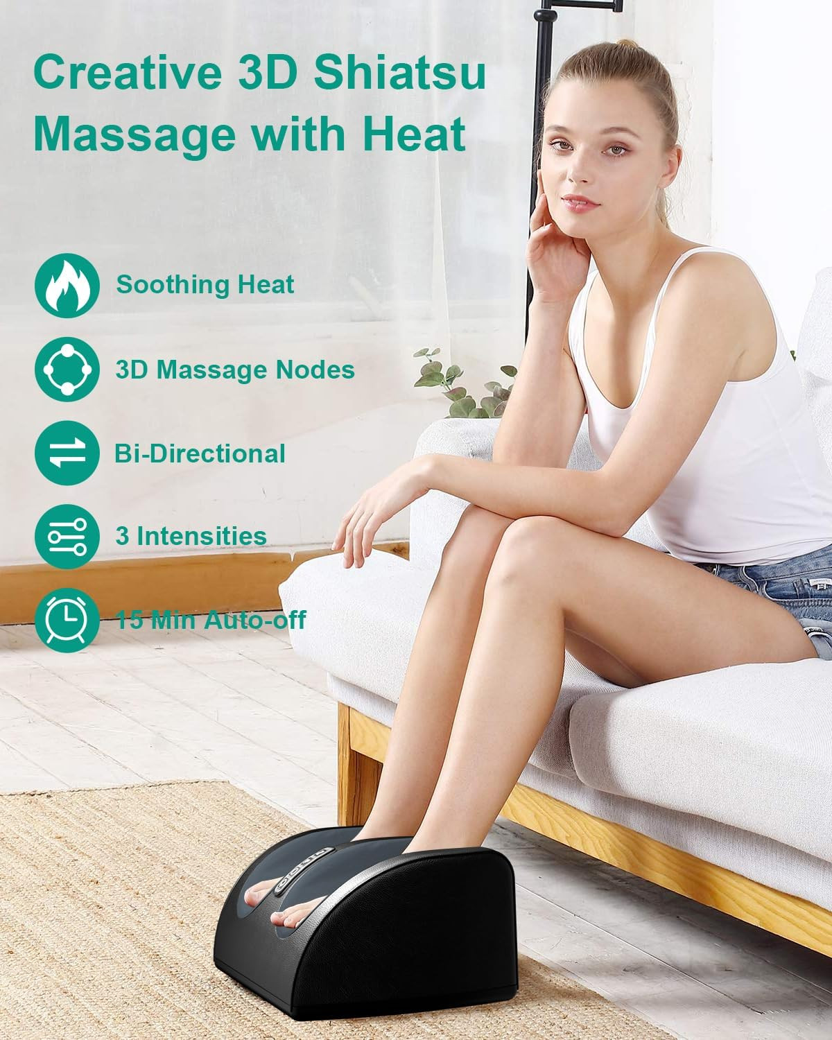 Shiatsu Foot Massager with Heat, FSA Eligible HSA Foot Massager for Foot Massage