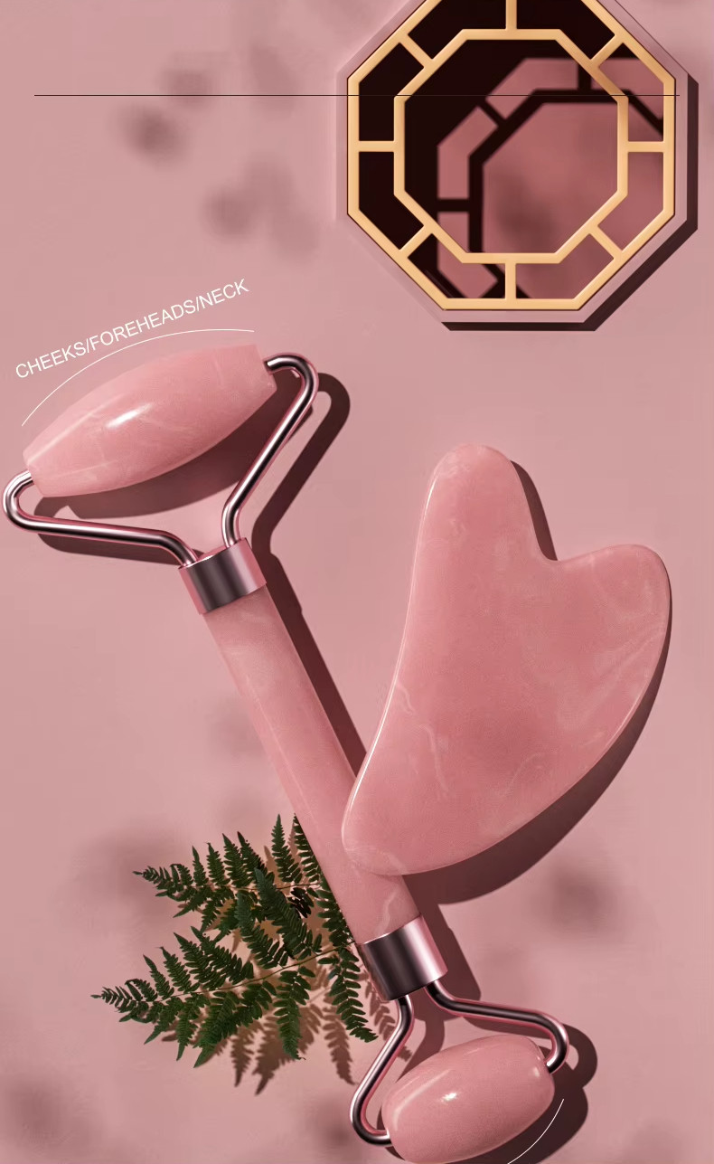 2-in-1 Facial Massage Roller & Gua Sha Scraper Set | Face & Neck Sculpting Tool