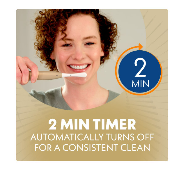 Spinbrush Smart Clean Battery Powered Electric Toothbrush Adults Timer – Beige