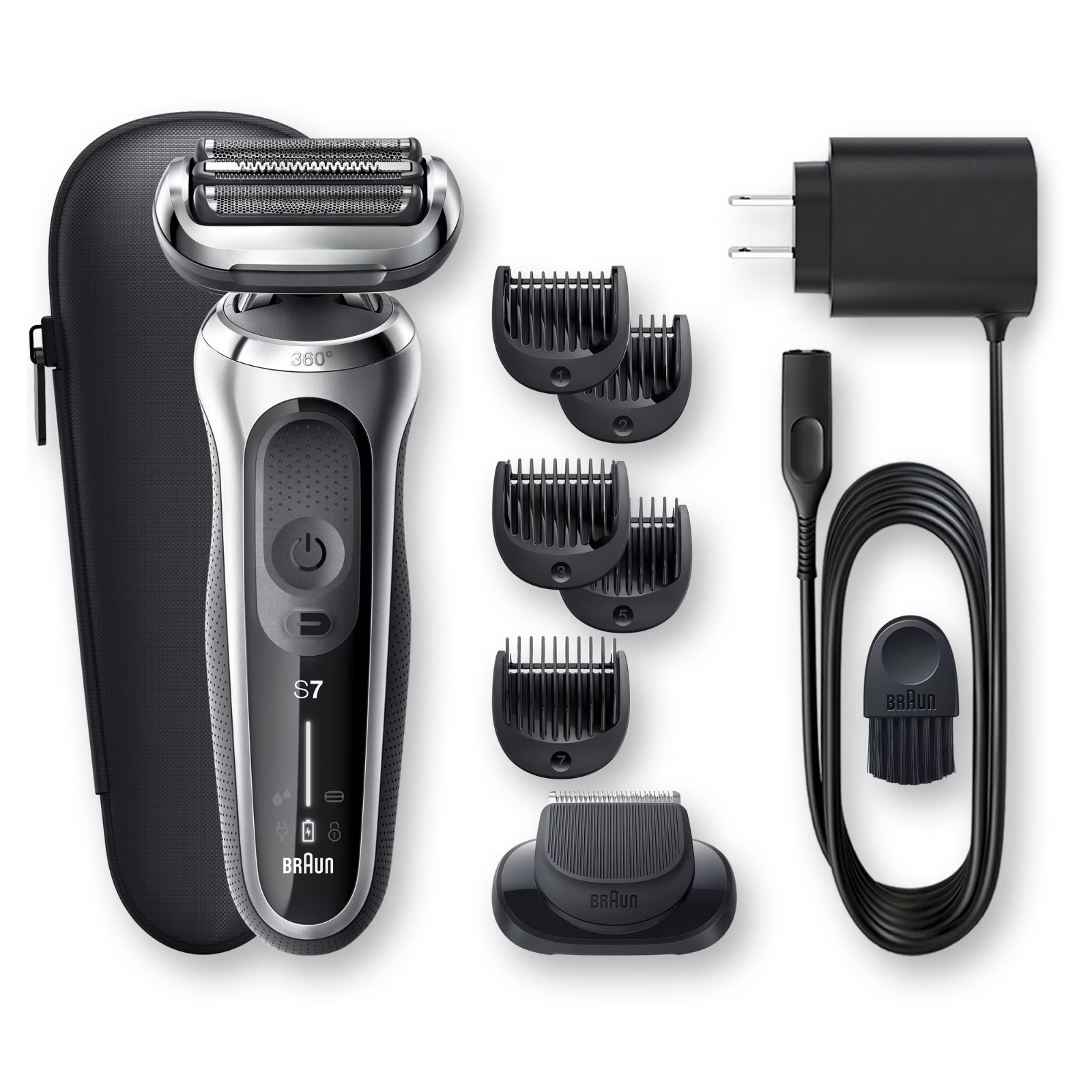 Braun Series 7 7025s Flex Silver Wet Dry Electric Shaver Razor