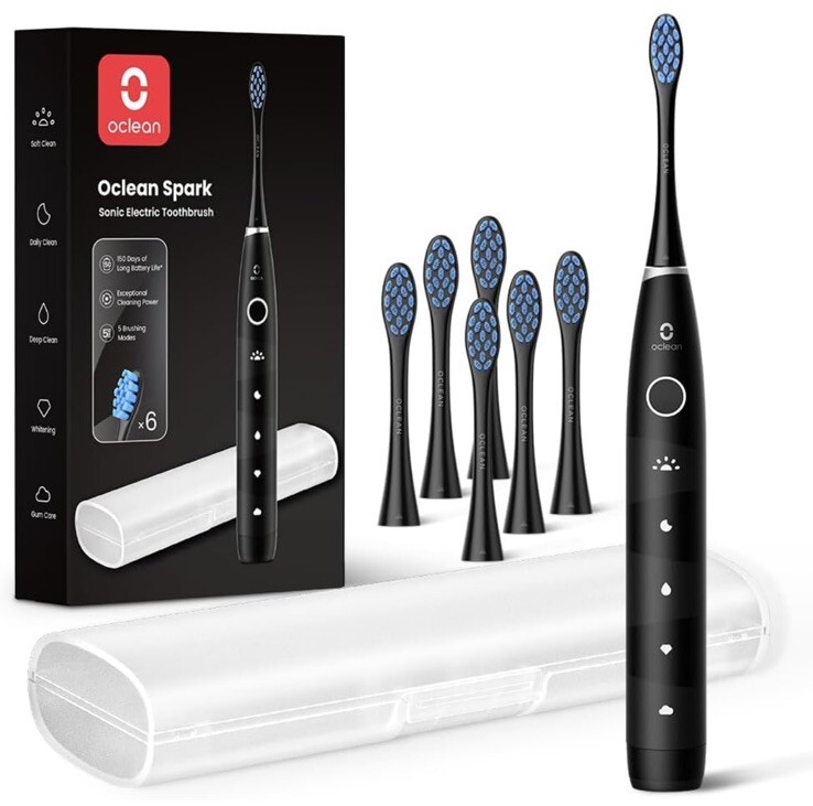 Electric Toothbrush for Adults with 6 Soft Brush Heads & Travel Case