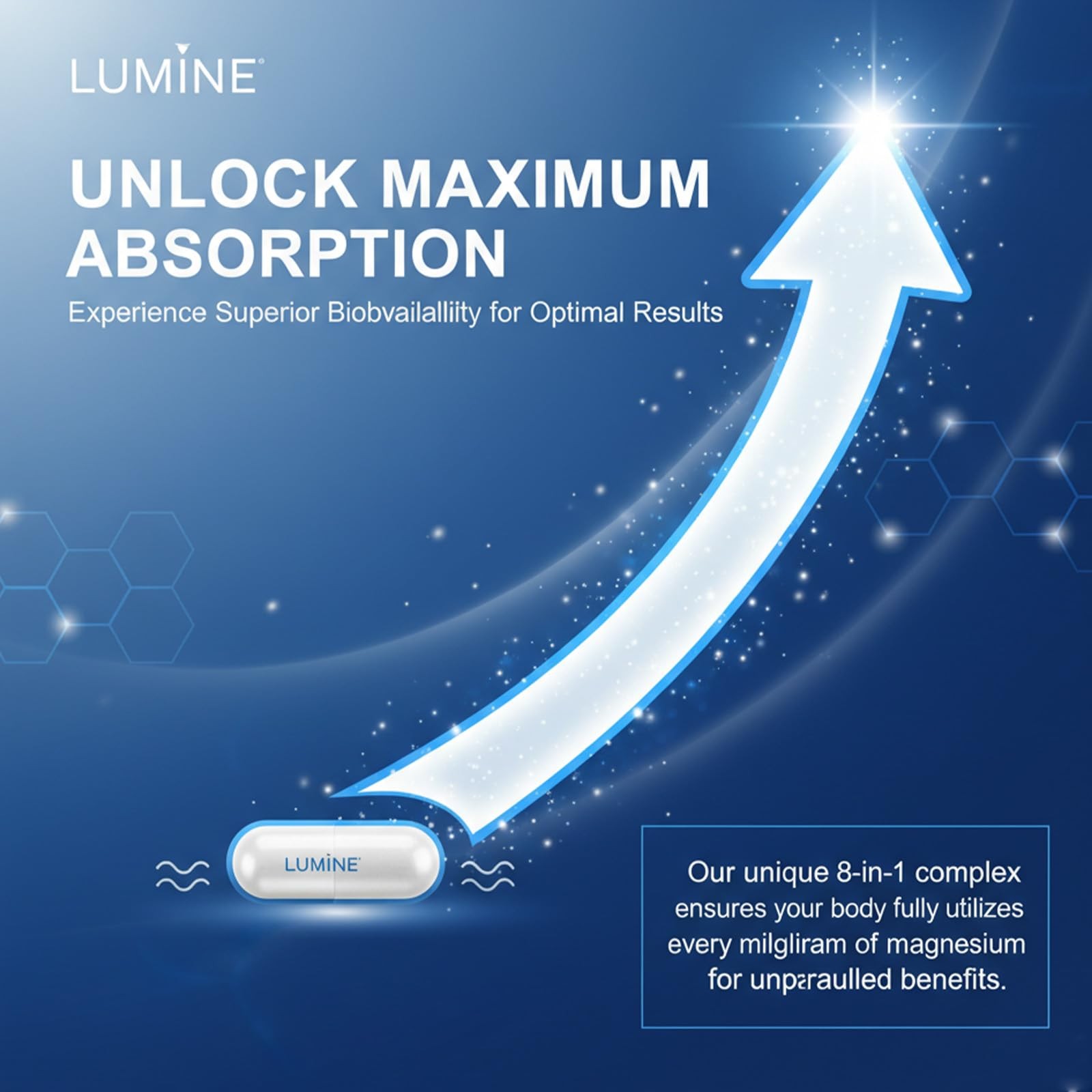 Lumine Magnesium Complex Supplement – Advanced 8-in-1 Elemental 1000mg-…