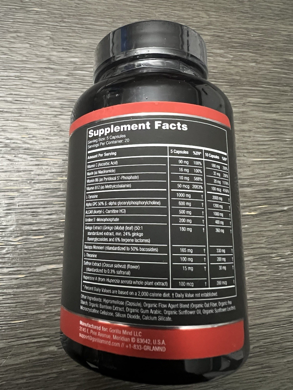 Two Gorilla Mind Smooth 100 Capsules Stimulant-Free Focus Supplement EXP 06/2027