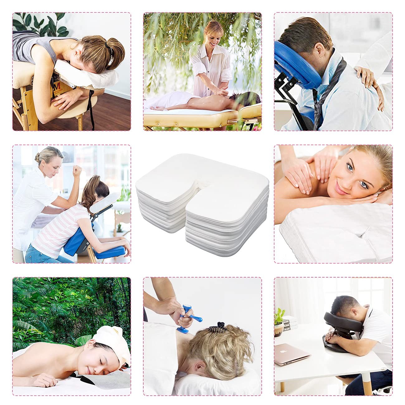 Luriseminger 200 Count Disposable Face Cradle Coversmedical-Grade Cotton Spa
