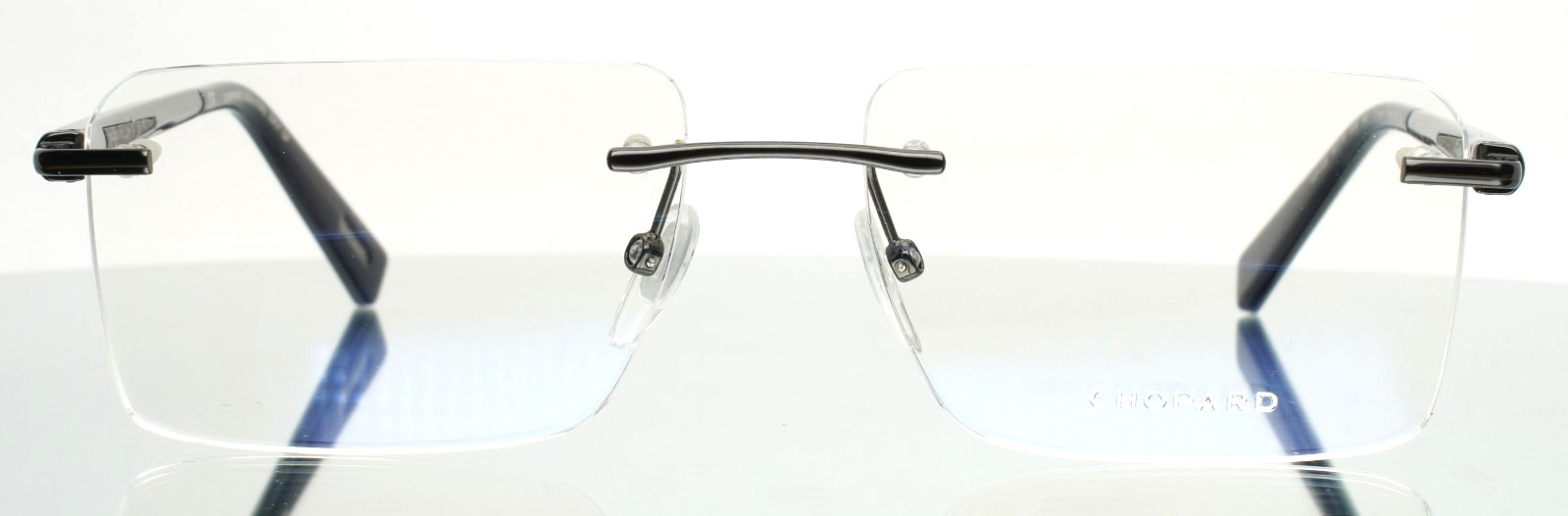 CHOPARD VCHD20 0568 Gunmetal Mens Rectangle Rimless Eyeglasses 56-16-145 B:38