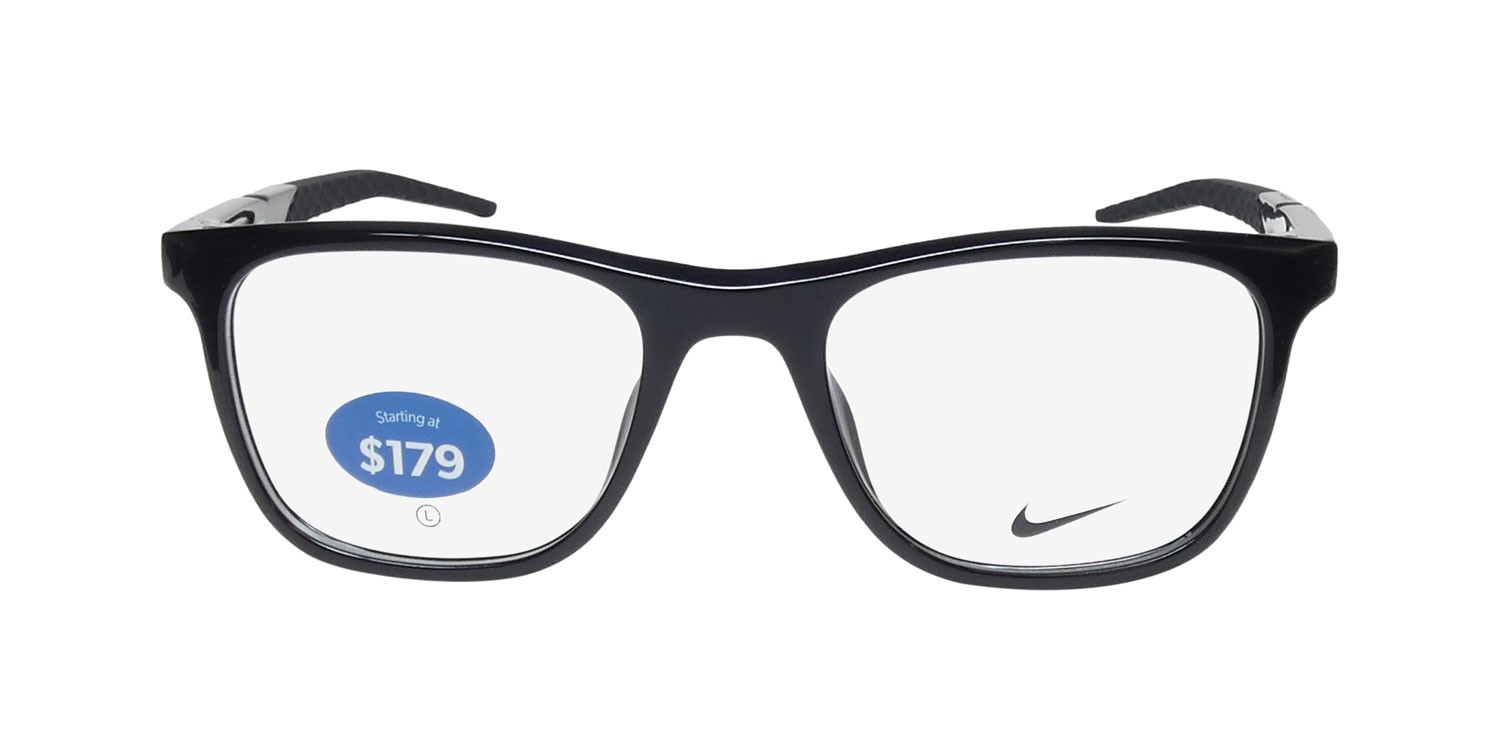 NEW NIKE 7056 GLASSES 001 MENS 53-20-145 BLACK SQUARE FULL-RIM PLASTIC