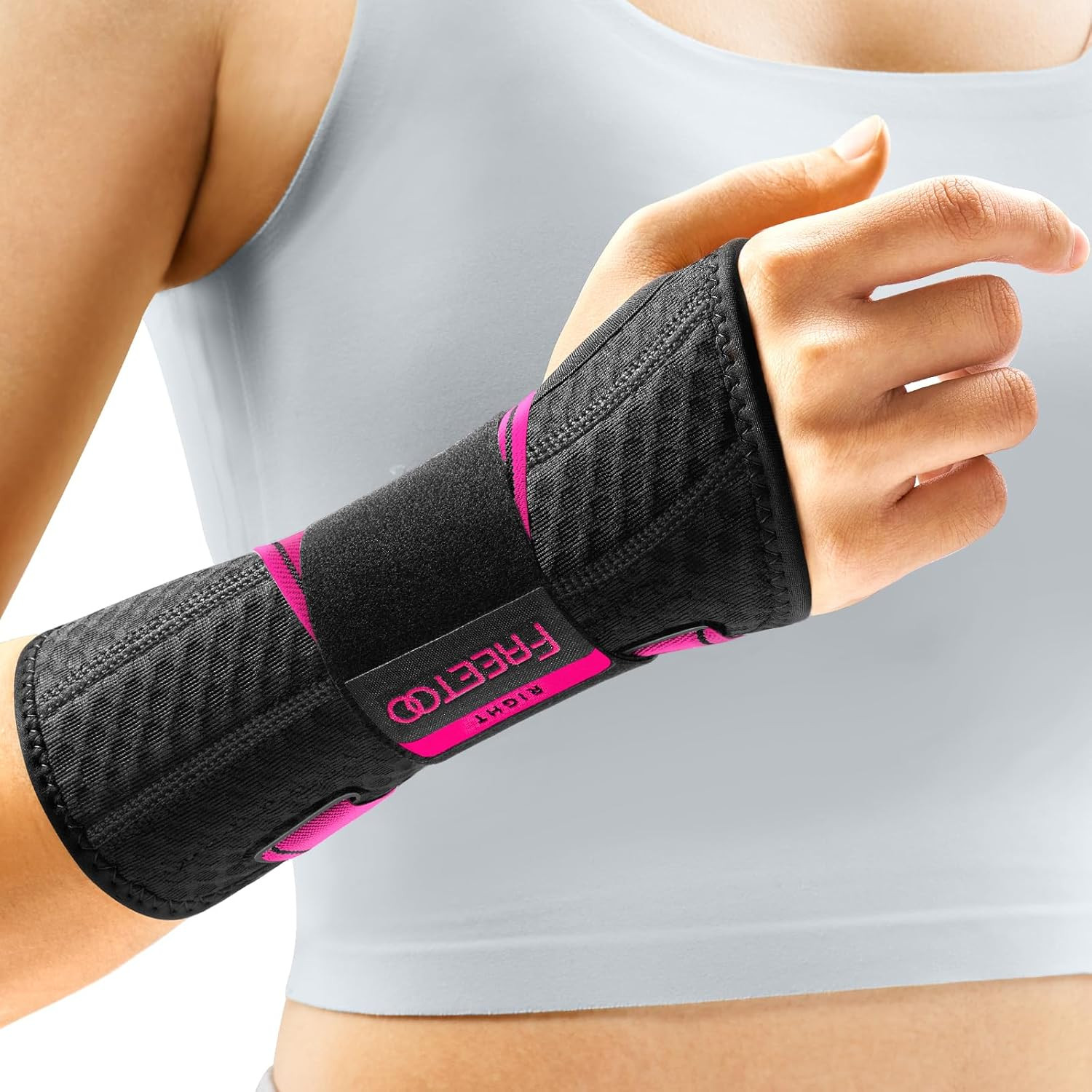 FREETOO Carpal Tunnel Wrist Brace Night Support Fit Right Hand for Work, Pain Re