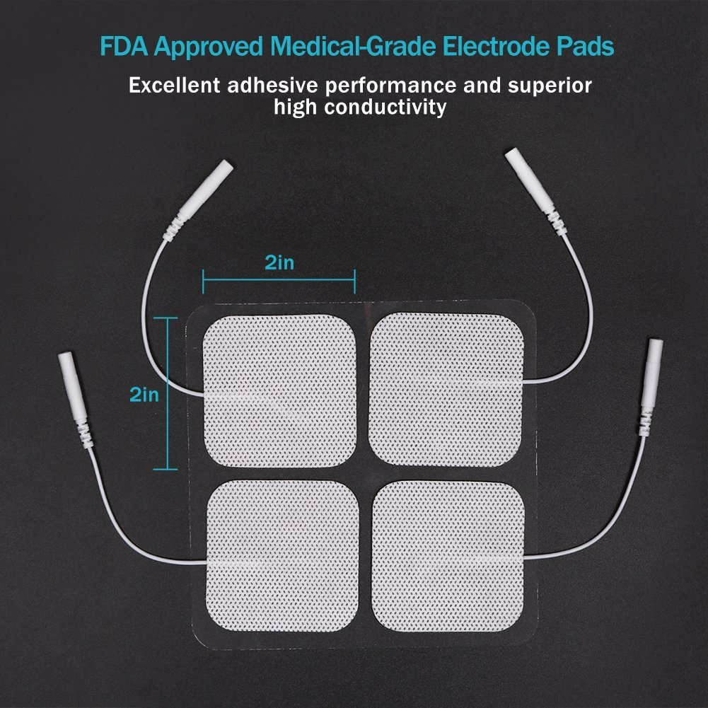 40PCS Replacement Electrode Pads for Massagers Units 2×2” FDA Approved USA