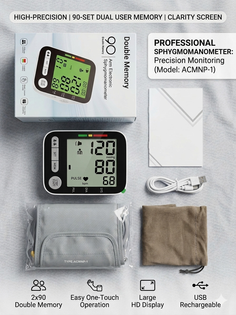 Arm Blood Pressure Monitor,BP Monitor Automatic Upper Arm Digital for Home Use