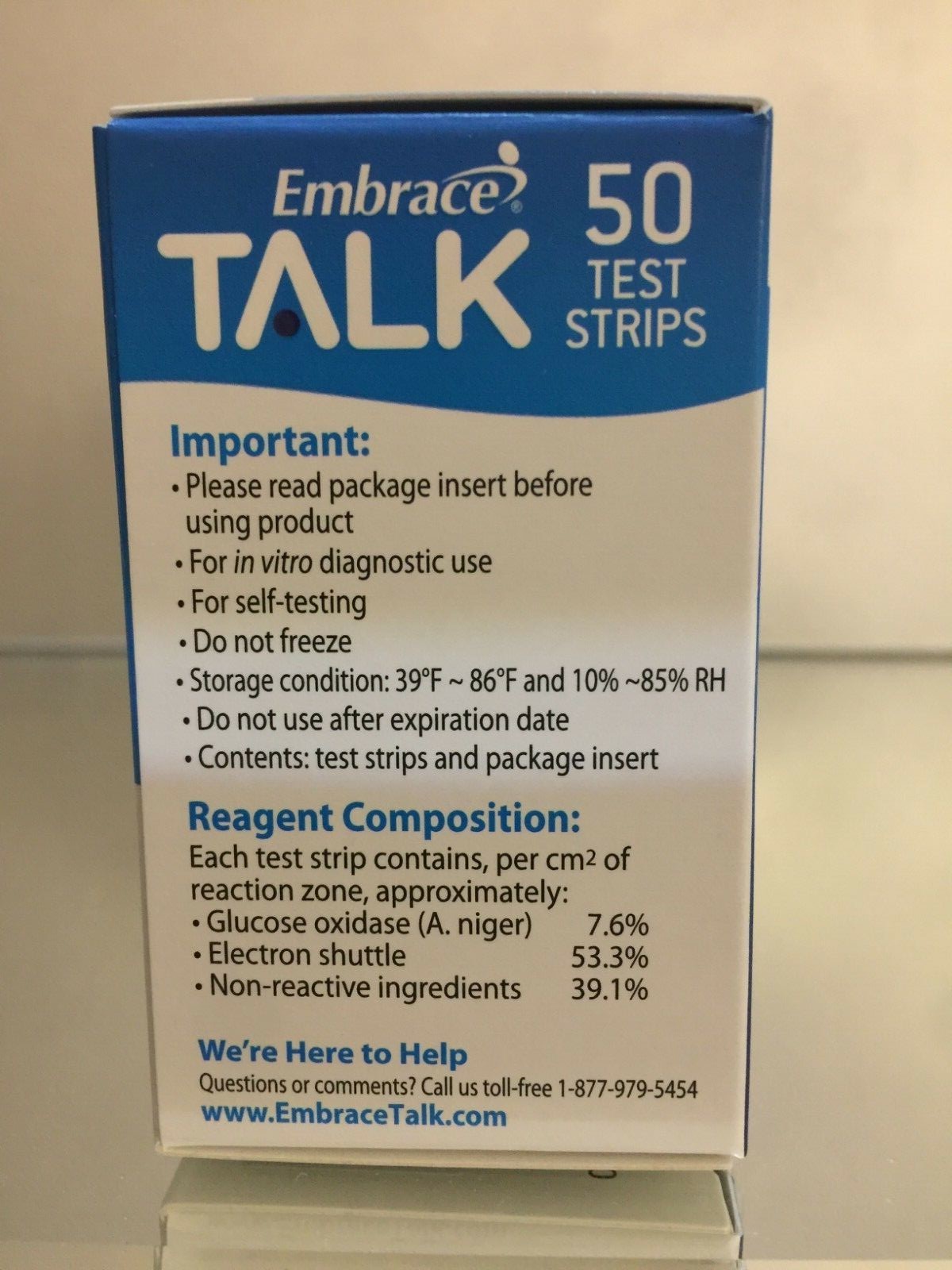 Embrace TALK Blood Glucose Test Strips 1000 Qty. Exp 11/22/24. Free shipping
