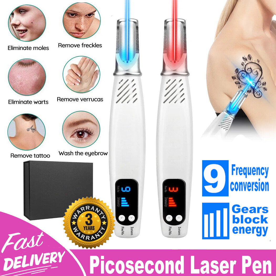 Professional Laser Picosecond Pen Blue&Red Tattoo Remover Acne Scar Cleaner US