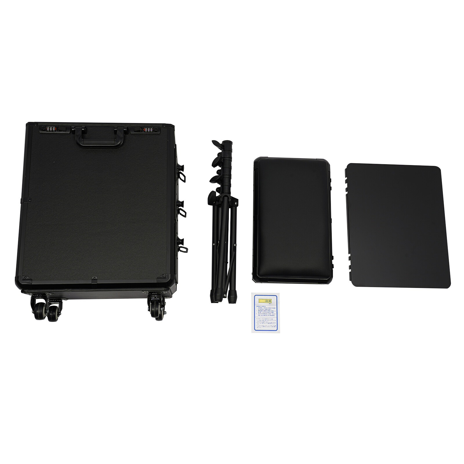 Metal Rolling Makeup Case with 4 Universal Wheels Combination Lock Cosmetic Case