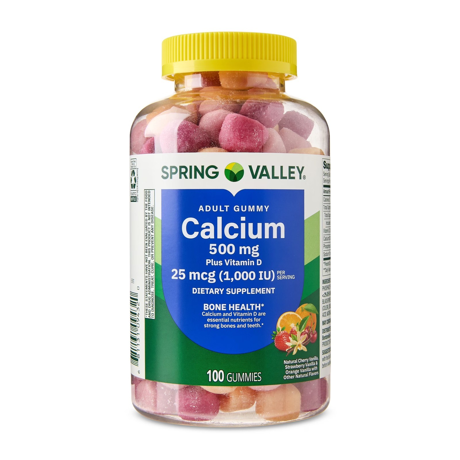 Spring Valley Calcium 500 mg + Vitamin D Gummies Bone Health 100ct
