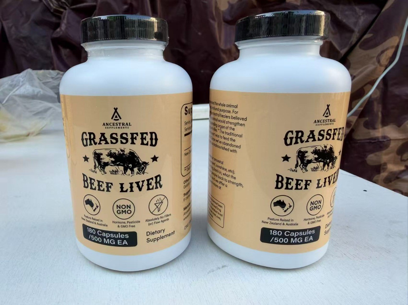 Ancestral Supplements Grass Fed Beef Liver 3000mg 2X180Caps New Zeland NonGMO-