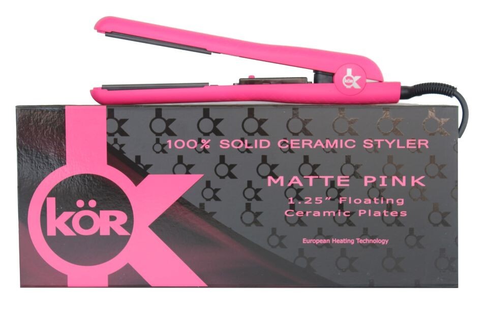 KOR Hair Straightener 100% Ceramic Pink & Purple Hair Iron 3 Years Warranty