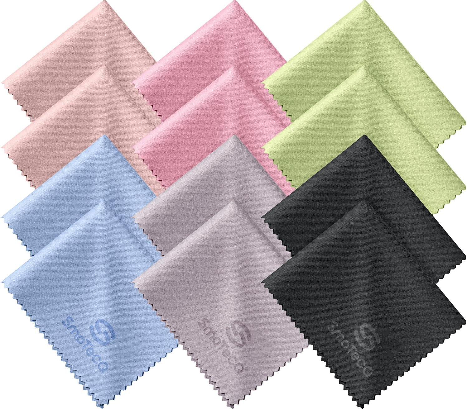 12 Pack Microfiber Lens Cleaning Cloths – Ultra-Soft, Scratch-Free Eyeglass Clot