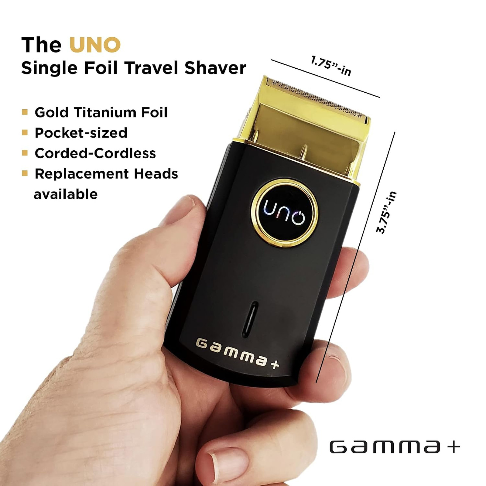 Men’s Travel Foil Shaver Mini Size Cordless Micro USB Gold Titanium 9000 RPM 120