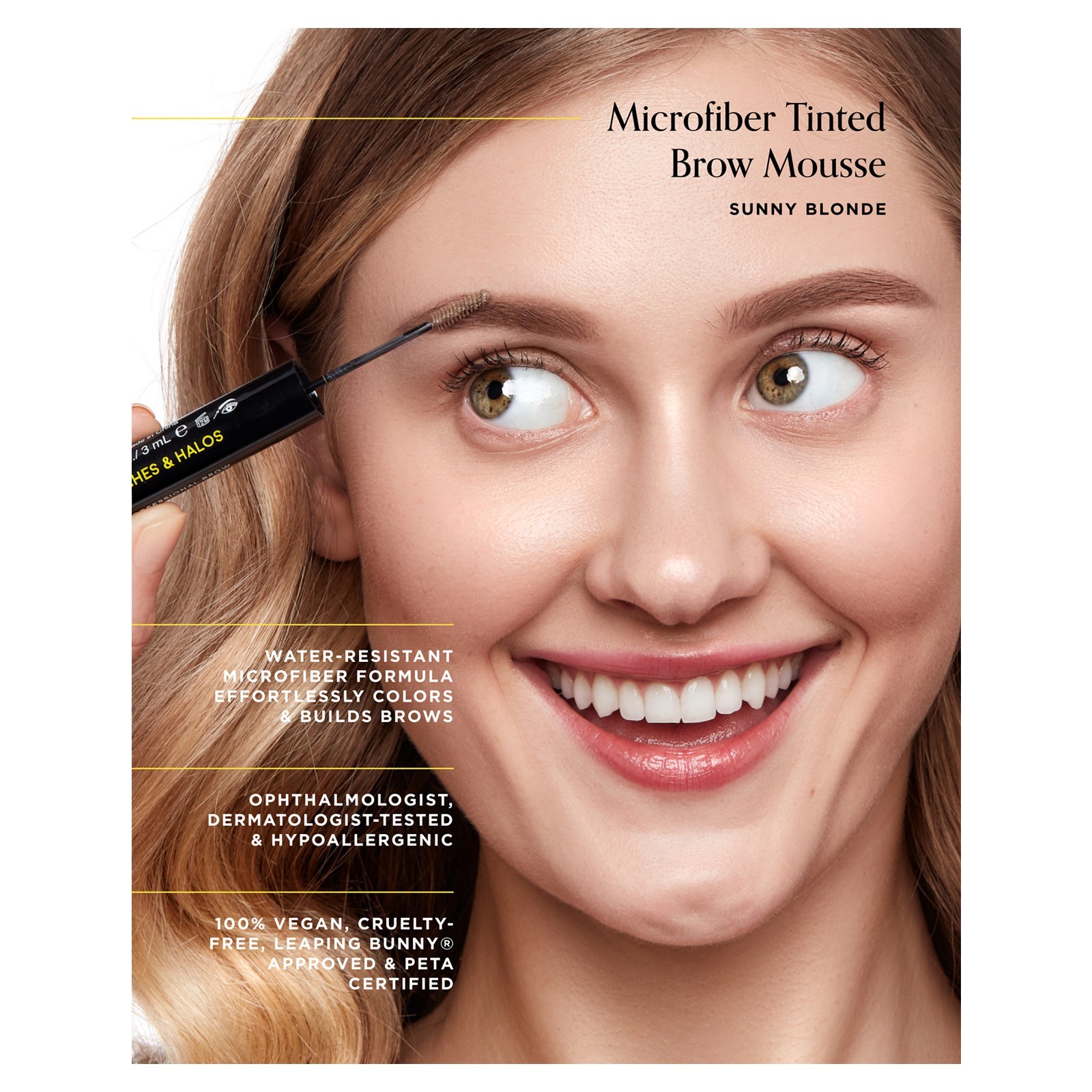 Microfiber Tinted Brow Mousse – Sunny Blonde by Arches and Halos Women- 0.106 oz