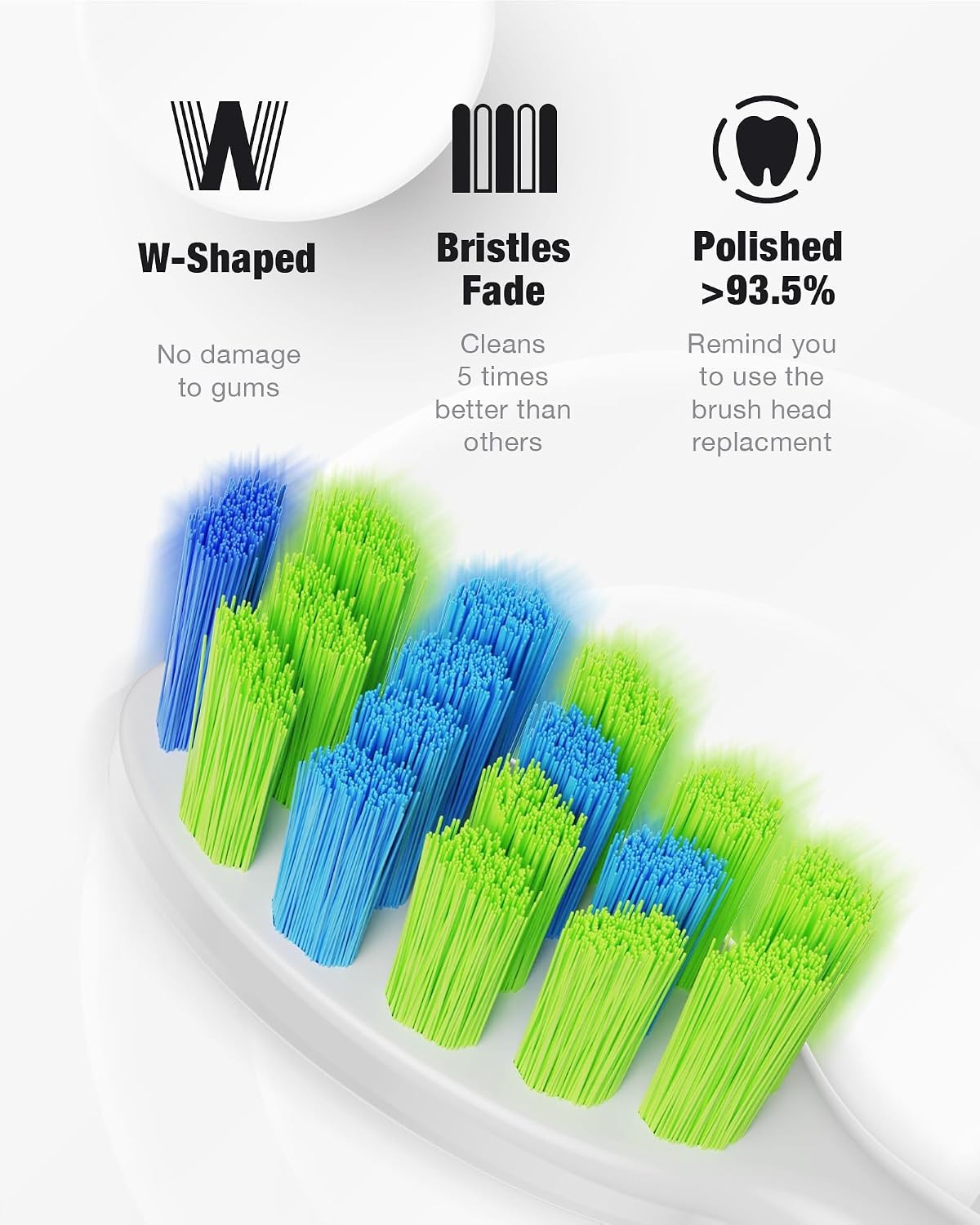 Sonic Electric Toothbrush 40000VPM 6 Brush Heads 5 Modes Waterproof