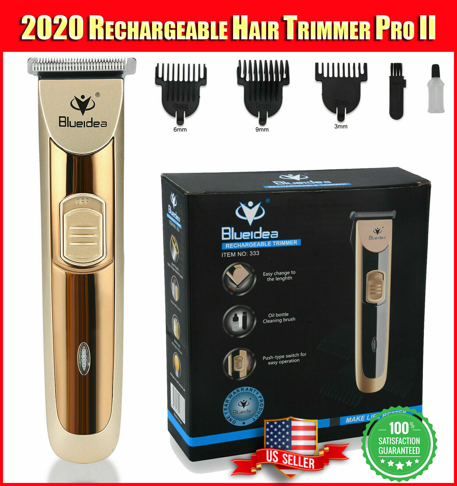 Rechargeable Electric Men Hair Clipper Shaver Trimmer Razor haircut Grooming Kit