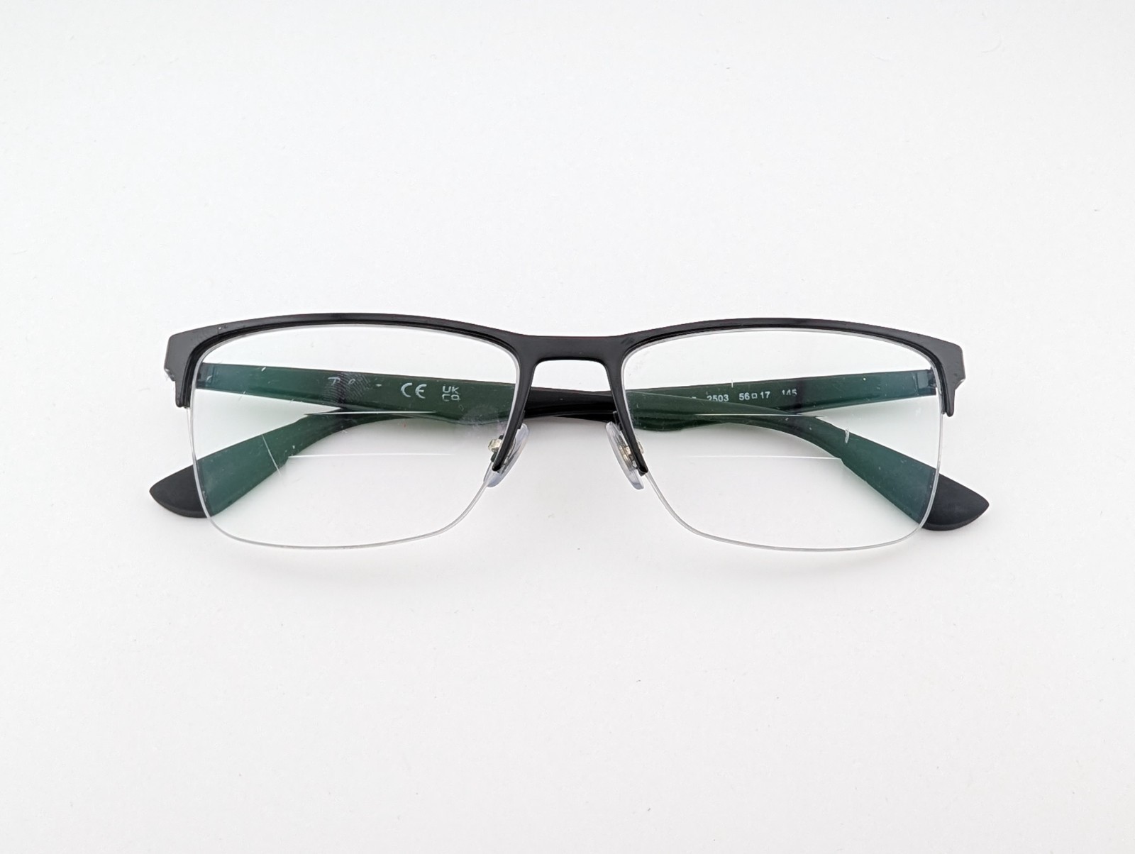 Ray Ban Eyeglasses, Frames Only, RB 6335 2503, 56-17-145, Black, Half Rim