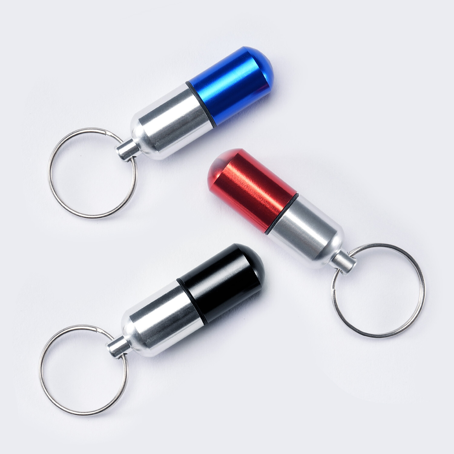 2x FDA Medicine Pill Capsule Bottle Drug Portable Container Holder Case Keychain