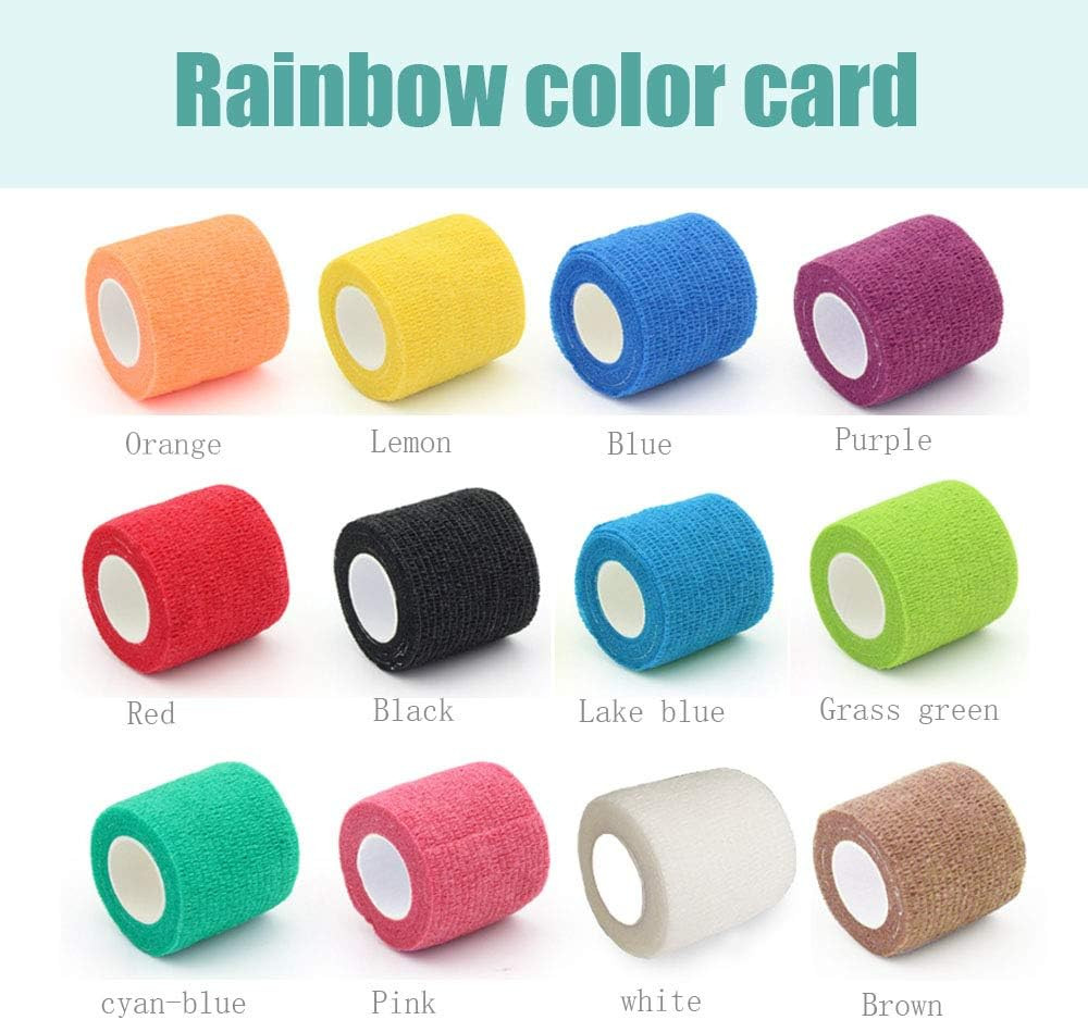 Elastic Bandages (12-Pack) 2” X 5 Yards | Self Adhesive Bandage Wrap, Athletic