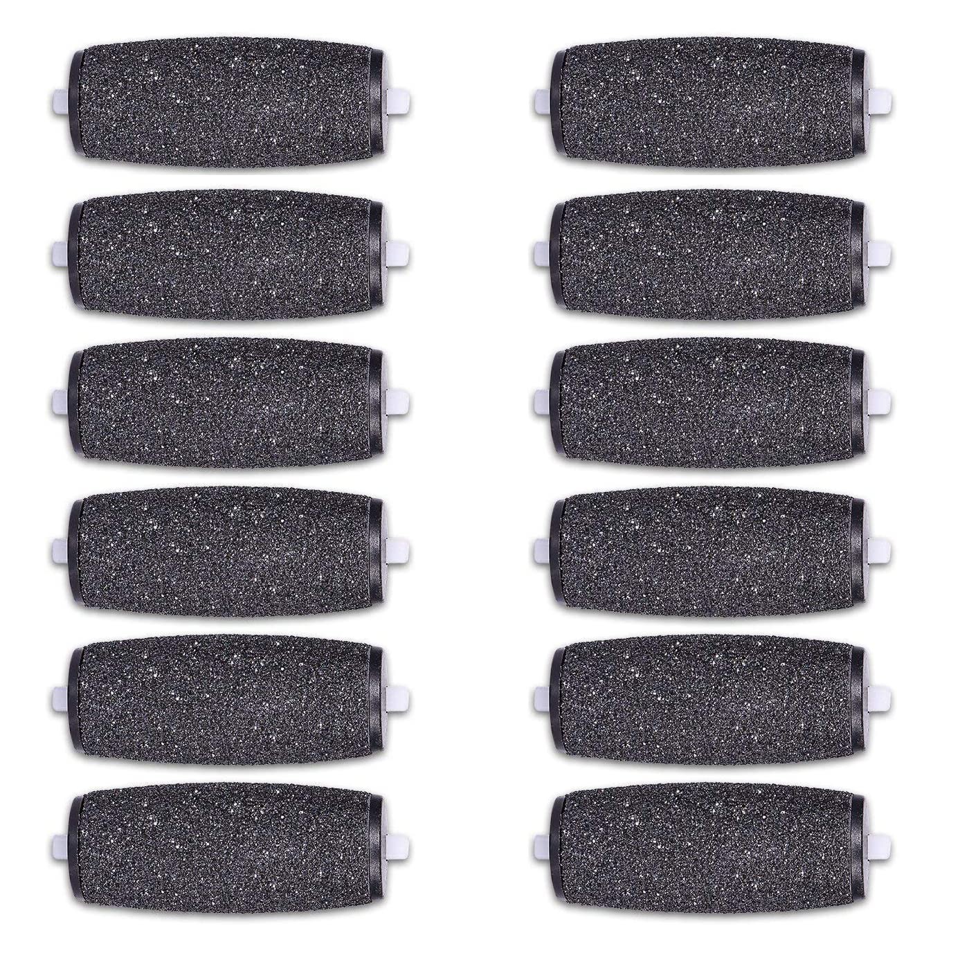 12 Extra Coarse Replacement Roller Refill Heads 1 Count (Pack of 12), Black