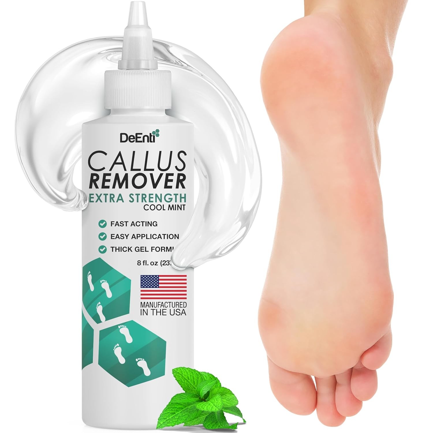DeEnti Callus Remover Gel 8oz Extra Strength for Feet