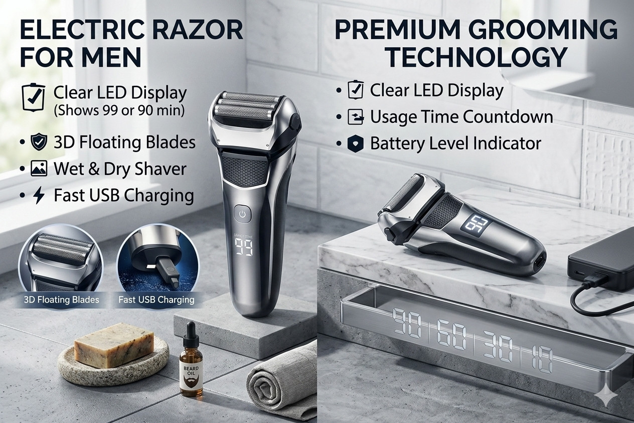 Electric Razor for Men,Shavers for Men Electric Razor Wet Dry