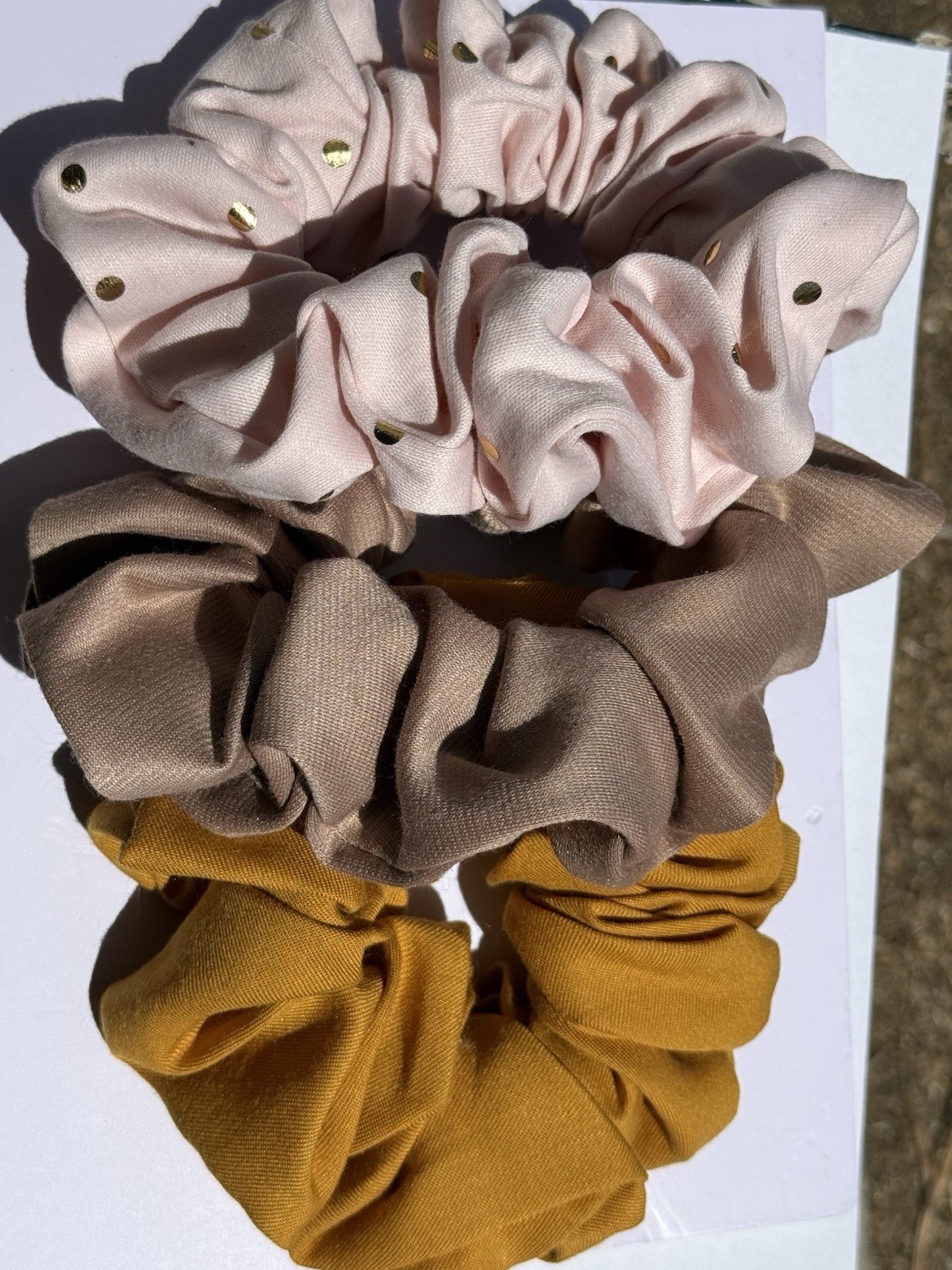 Multicolor Fabric Scrunchie Set w/ Scarf Mixed Prints Round Elastic Hair Ties