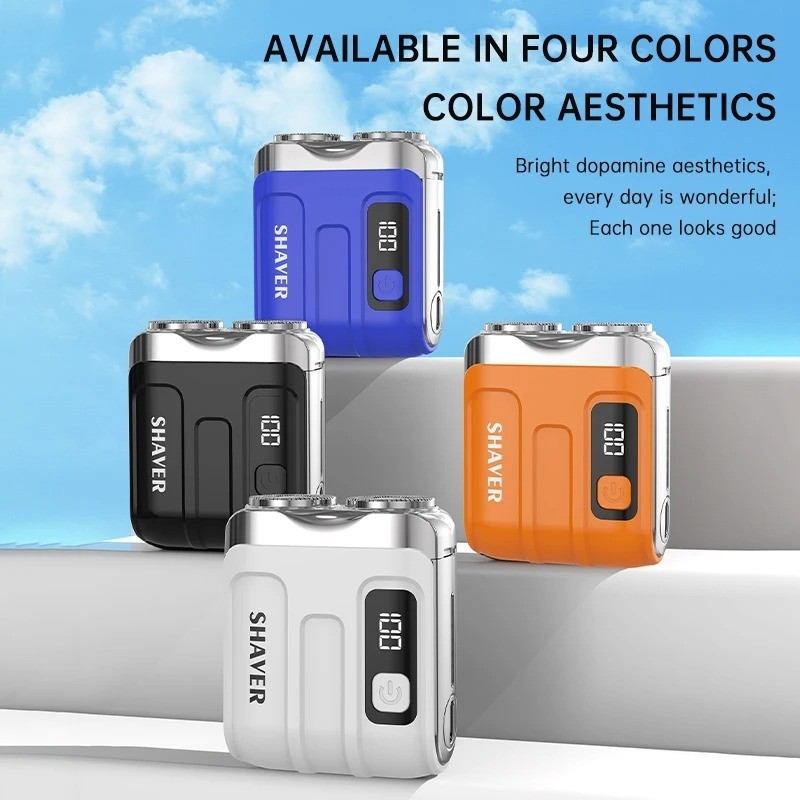 Mini Electric Smart Shaver – Dual Blade, Digital Display, Rechargeable Beard USA