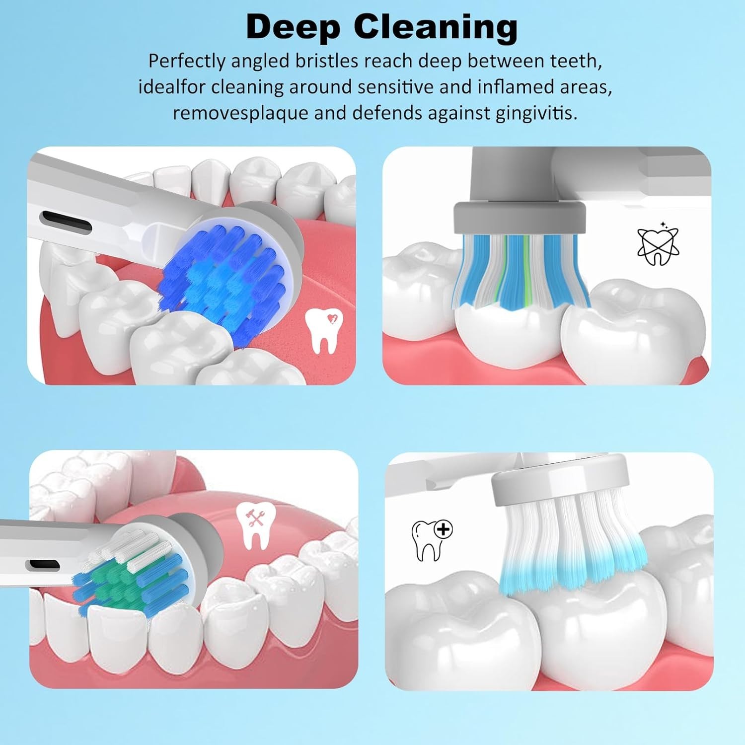 Replacement Heads Compatible with Oral B Braun Electric Toothbrush