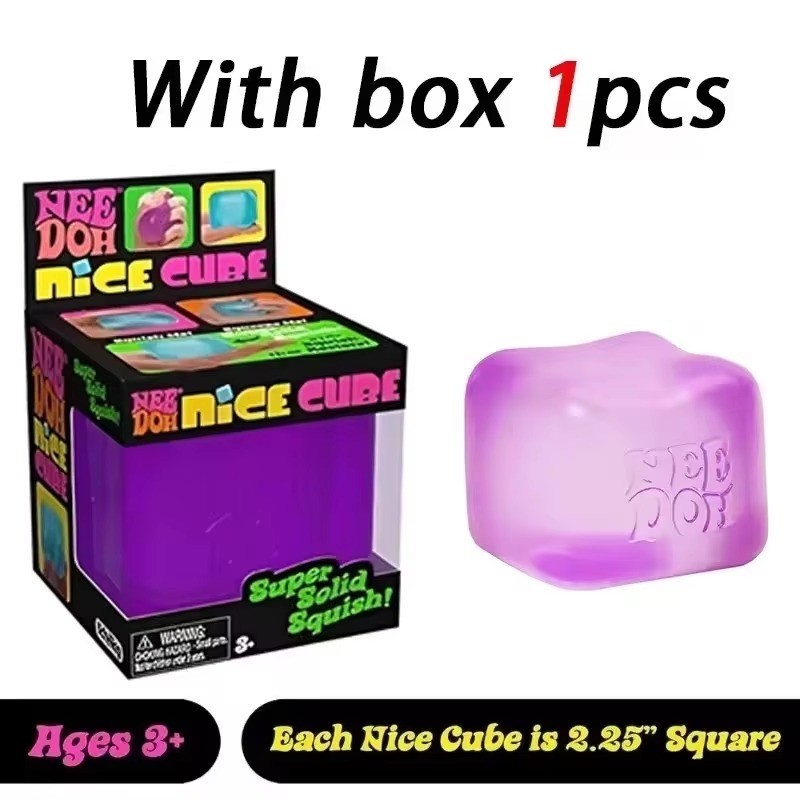 Nee Doh Nice Cube – Authentic – Pick Your Color – Blue Purple Pink – Brand New!
