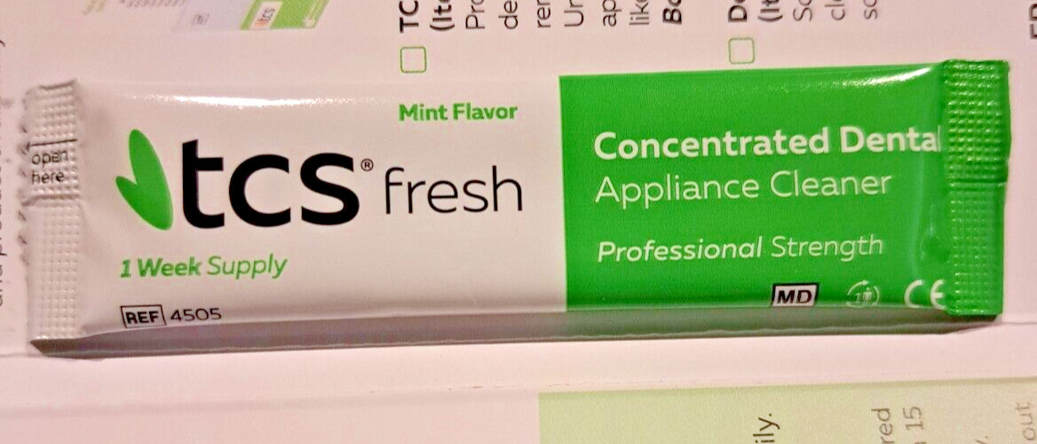 50 packets – TCS Fresh Concentrated Dental Appliance Cleaner 1 year supply