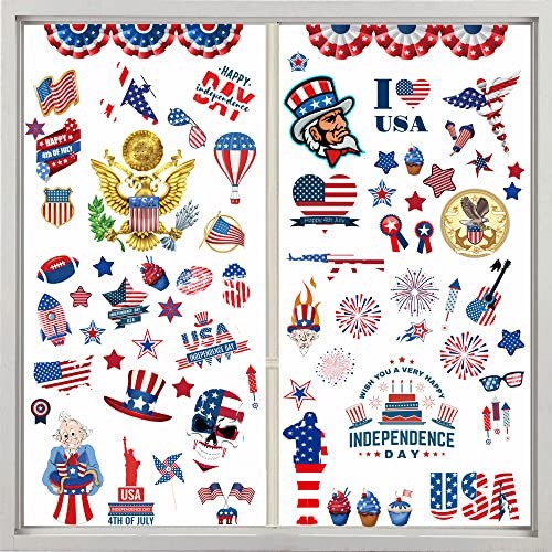 Decoration Stickers Window Cling Decals 4th of July Independence Day