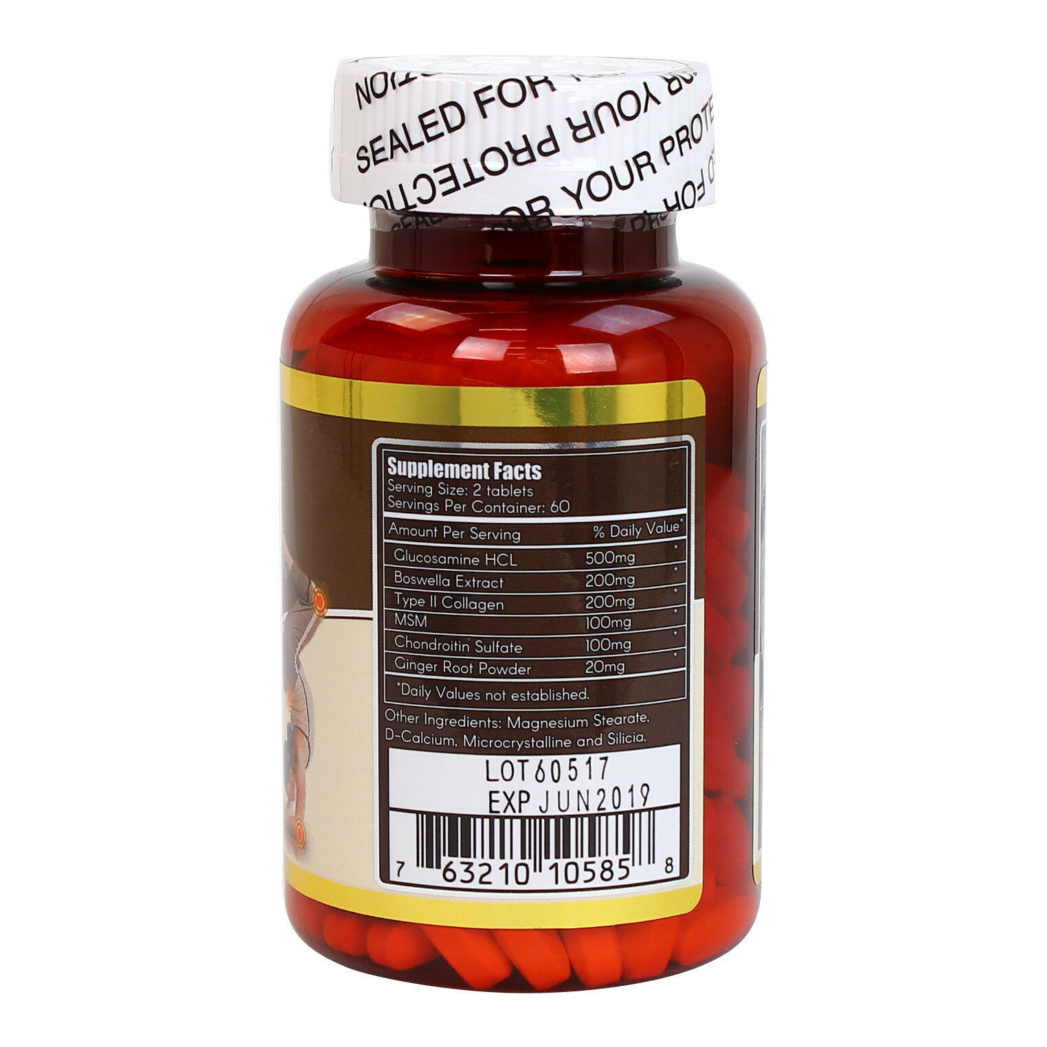 6 Joint Flex Glucosamine+Chondroitin+MSM+Collagen+Boswellia 120 CT 1 Year Supply