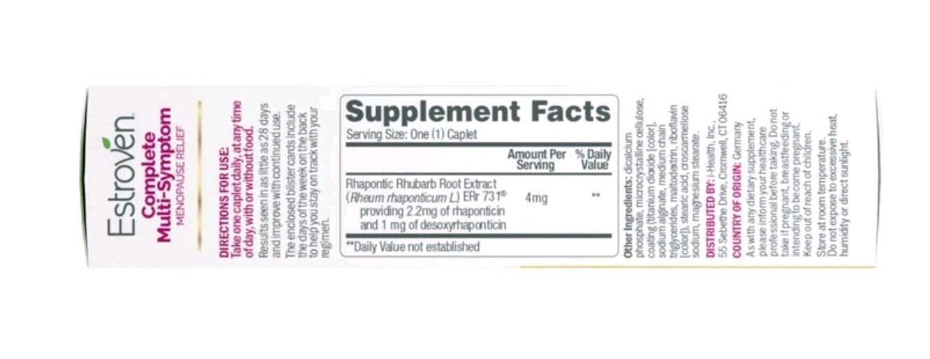 Estroven Menopause Relief Complete Multi Symptom 84 Caplets 12 Week Supply